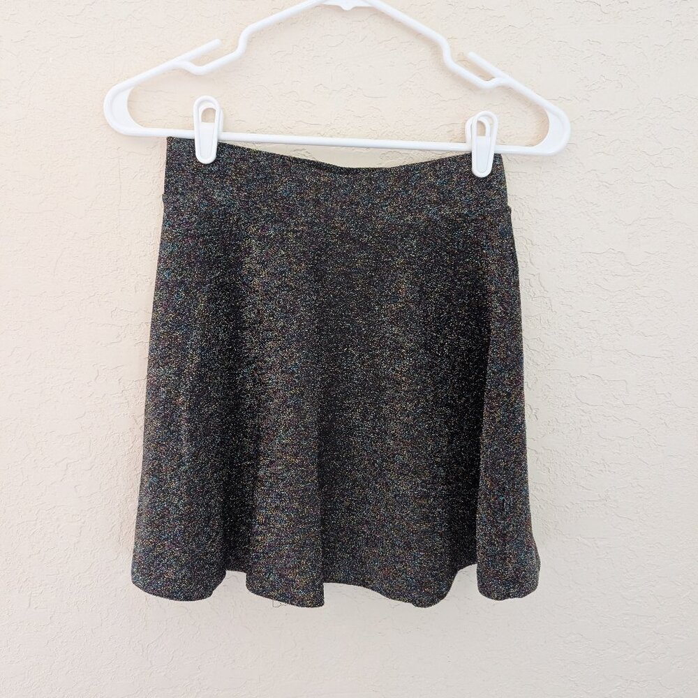 Forever 21 Glitter Sparkle Colorful Mini Skirt Holiday Party NYE Size S